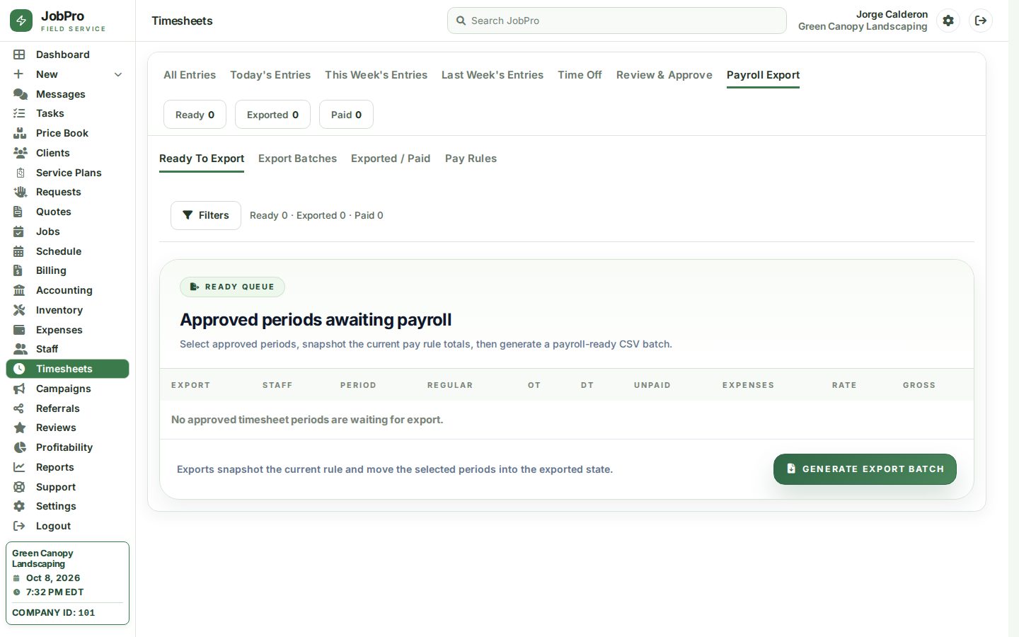 Payroll export
